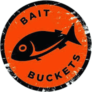 Bait Buckets logo with fish graphic.