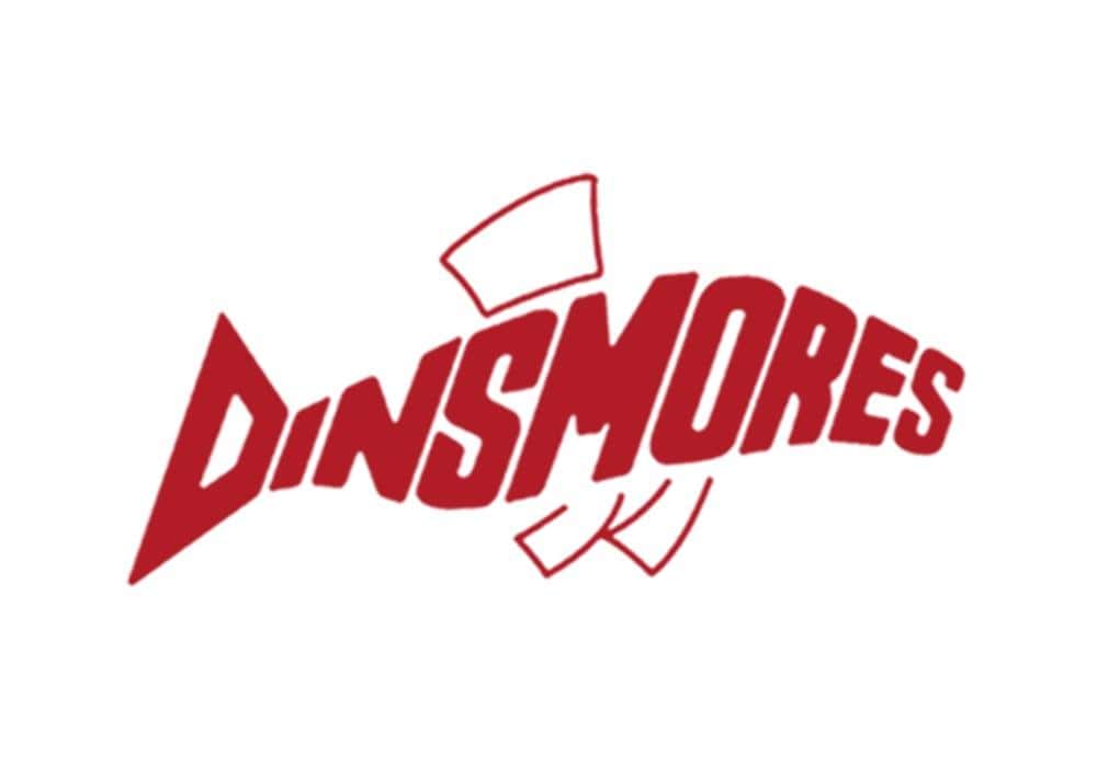 Dinsmores logo in red stylised text.